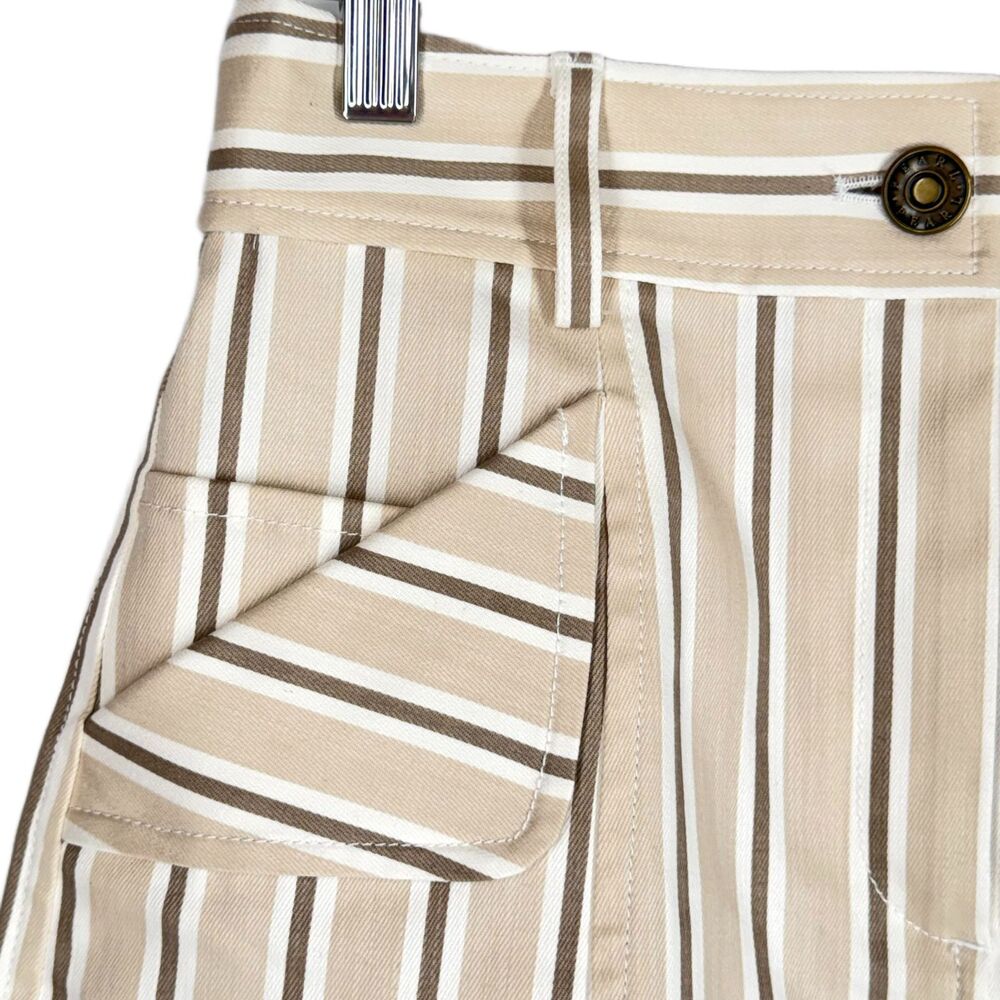 PEARL by Lela Rose Skirt NEW Size 4 Beige Brown White Stripes Mini Stretch NWT - Picture 3 of 7